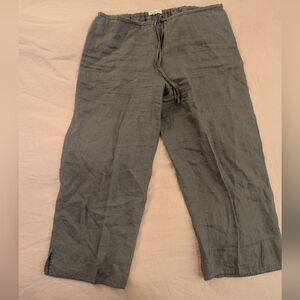 Eileen Fisher Drawstring Linen Capris Women's Size Petite Medium